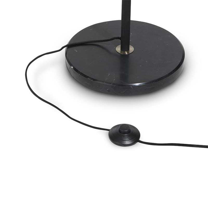 Lampadaire interieur design abat-jours suspendus lanières en cuir - Nada 