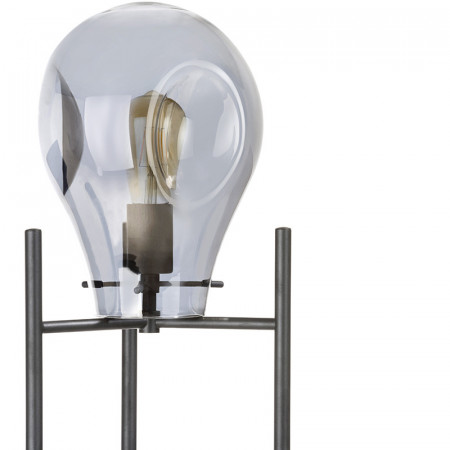 Lampadaire salon design noir en verre fumé - Charlie 