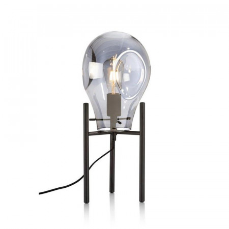 Lampe de salon design noire verre fumé - Charlie 