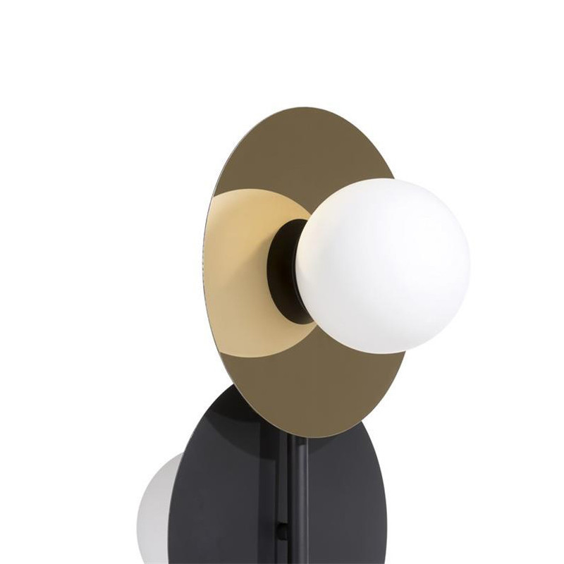 Lampadaire salon design noir et doré - Jonah 