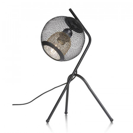 Lampe industrielle en métal noir sur trépied - Marco 