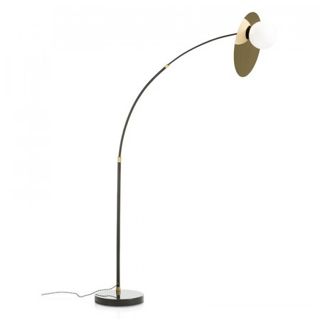 Lampadaire arc design métal noir et doré - Jonah 