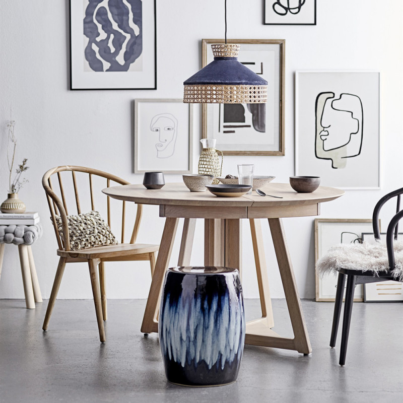 Table ronde extensible en bois naturel Bloomingville - Trysti
