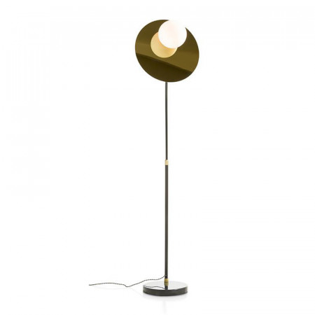 Lampadaire arc design métal noir et doré - Jonah 