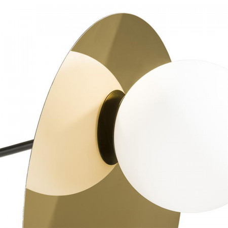 Lampadaire arc design métal noir et doré - Jonah 