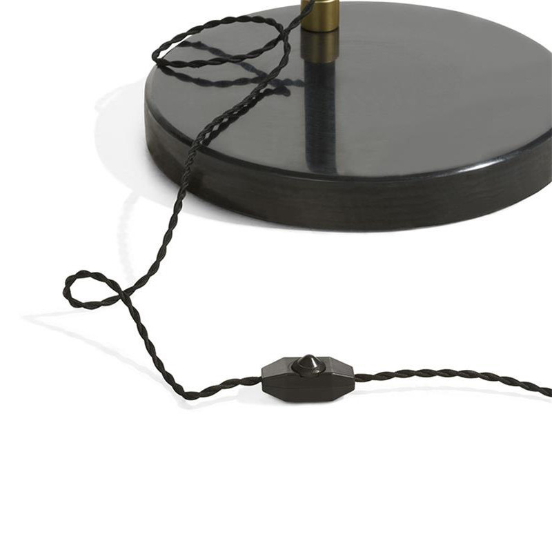 Lampadaire arc design métal noir et doré - Jonah 