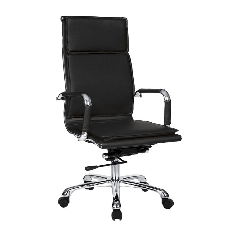 Chaise de bureau design simili cuir noir - Uber 