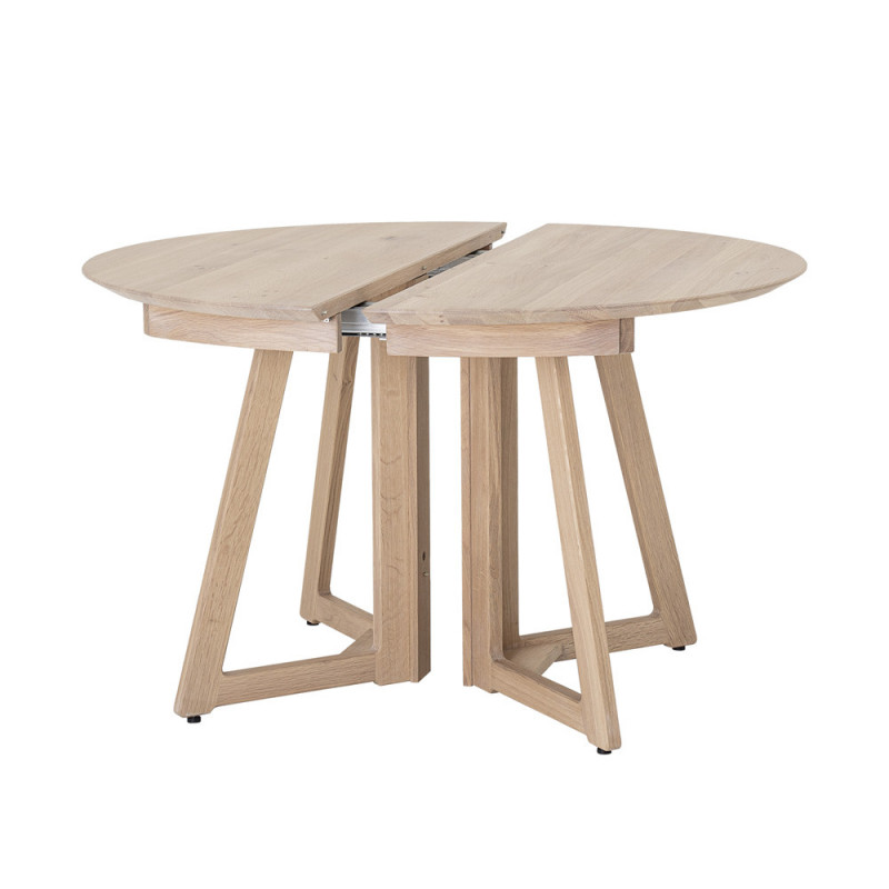 Table ronde en bois avec rallonges style scandinave - Trysti
