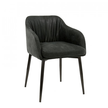 Chaise fauteuil noir desig matelassée - Verzeni