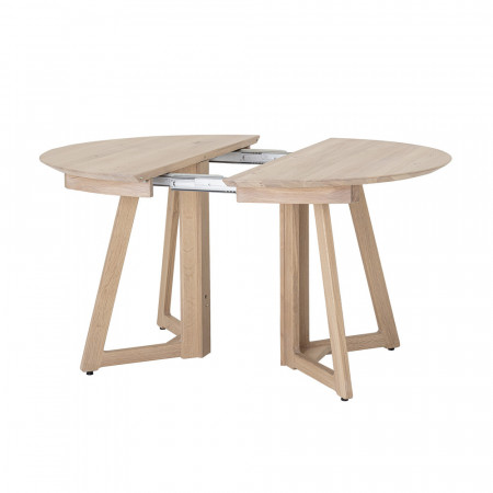 Table ronde scandinave en bois naturel avec rallonges - Trysti