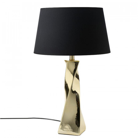 Lampe dorée design abat-jour noir - Honorine 