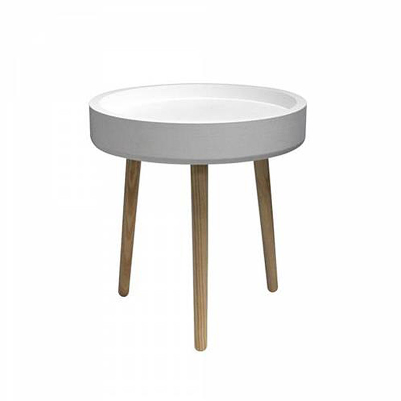 Table d'appoint blanche et bois - Skidy 