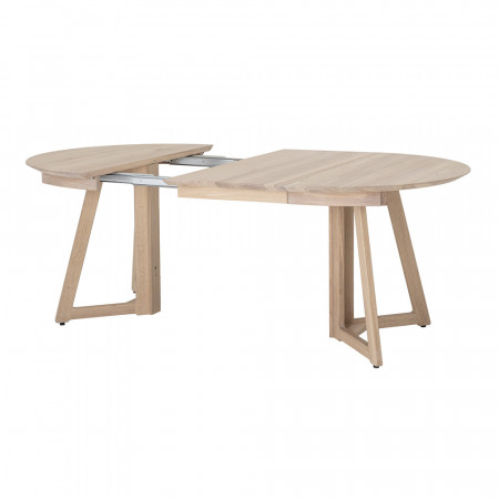 Table ronde scandinave en bois naturel avec rallonges bloomingville - Trysti