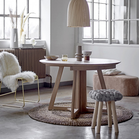 Table ronde extensible bois naturel Bloomingville - Trysti