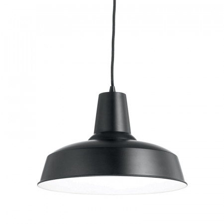 Suspension luminaire style industriel métal noir - Aliot 