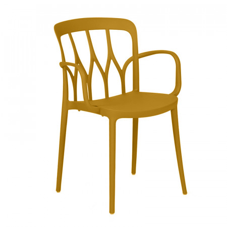 Chaise jaune design avec accoudoirs Bontempi Casa - Galaxy