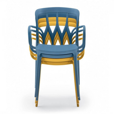 Chaise de jardin bleu design empilable Bontempi Casa - Galaxy