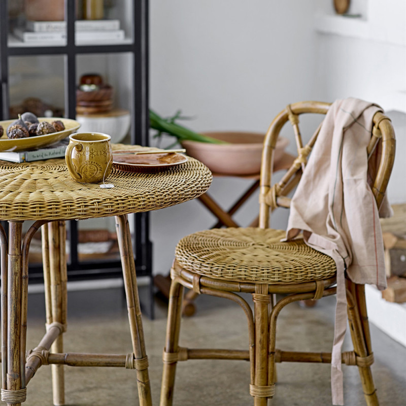 Petite table ronde en rotin naturel Bloomingville - Creti