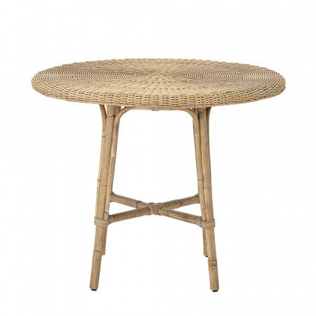 Table de cuisine ronde en rotin vintage - Creti