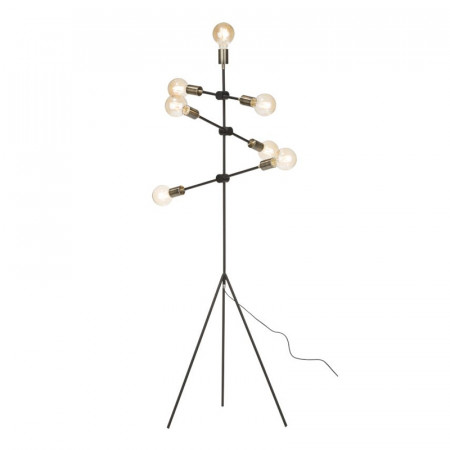 Lampadaire salon design métal noir ampoules déco - Mandy