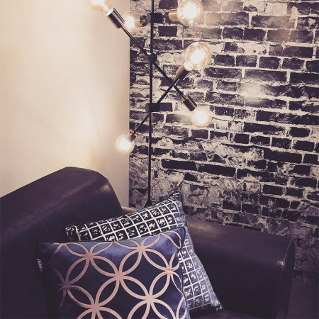 Lampadaire salon design métal noir ampoules déco - Mandy