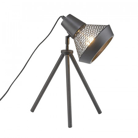 Lampe style industriel en métal noir sur trépied - Victor