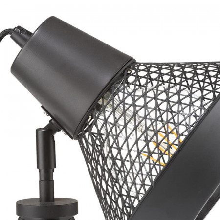 Lampe style industriel en métal noir sur trépied - Victor