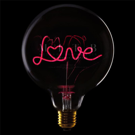 Ampoule design déco message rouge - Love 