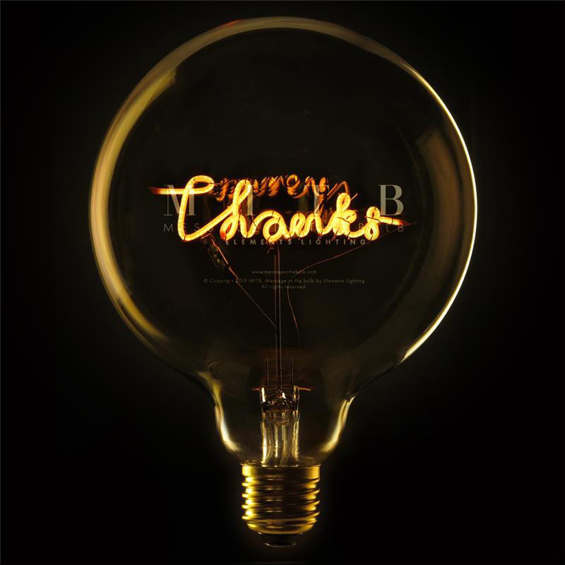 Ampoule design déco message - Thanks Ampoule design déco message - Thanks