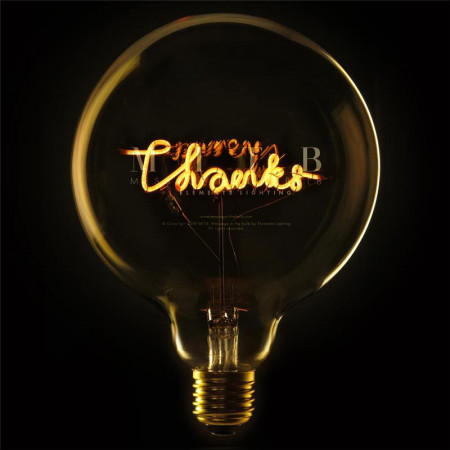 Ampoule design déco message - Thanks 