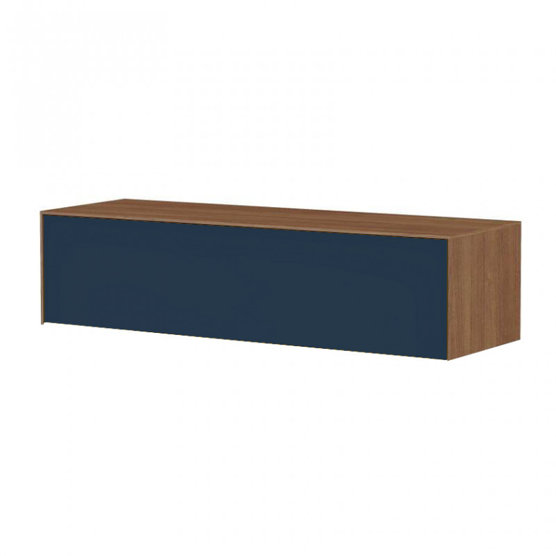 Meuble TV suspendu bleu foncé et bois noyer - Stone Blue Meuble TV suspendu bleu foncé et bois noyer - Stone Blue