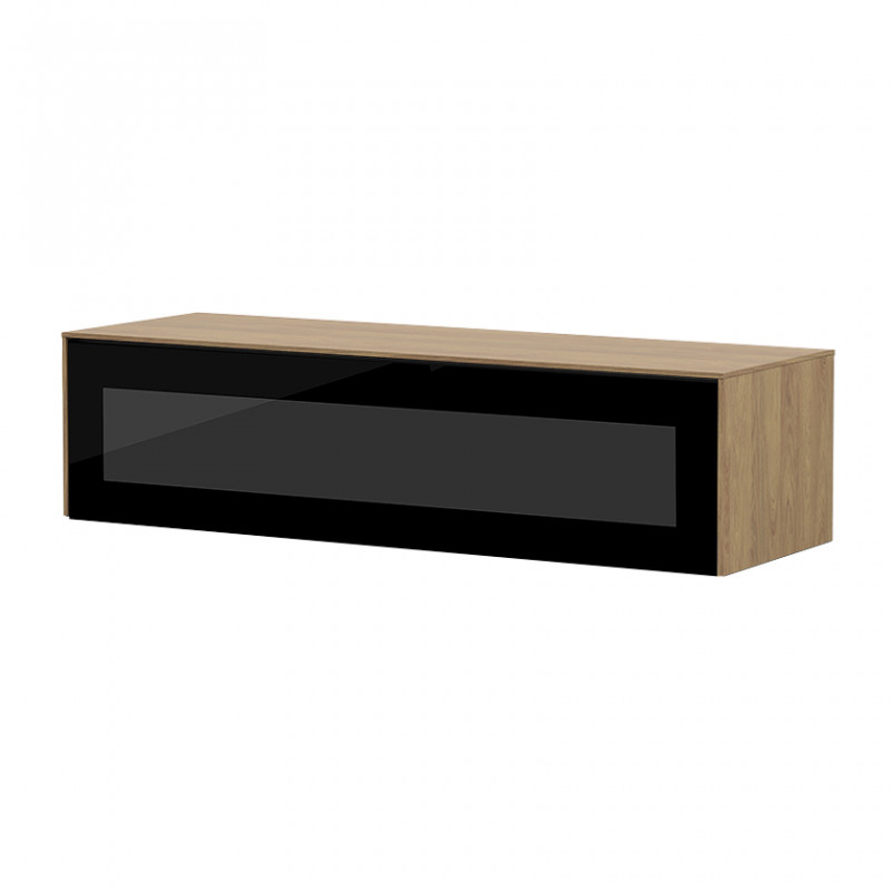 Meuble TV suspendu en bois et porte en verre noir infrarouge 120cm - Loft Meuble TV suspendu en bois et porte en verre noir infrarouge 120cm - Loft