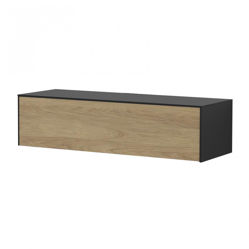 Meuble TV suspendu bois et noir 120cm - Loft Meuble TV suspendu bois et noir 120cm - Loft
