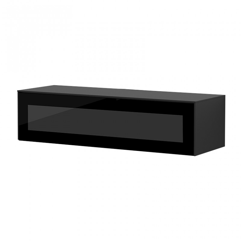 Meuble TV suspendu noir porte infrarouge 120cm - Loft Meuble TV suspendu noir porte infrarouge 120cm - Loft