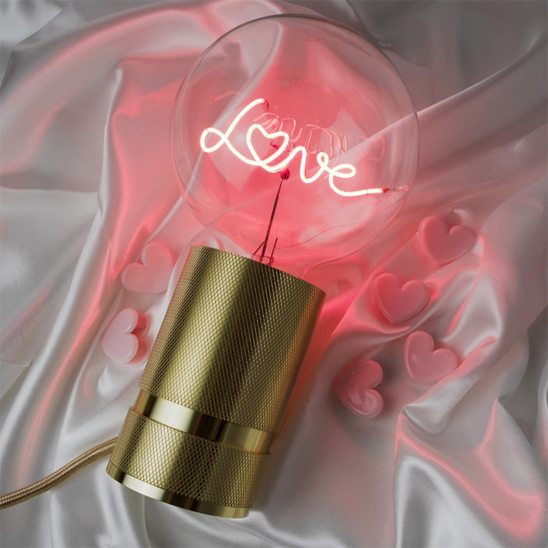 Ampoule design déco message rouge - Love