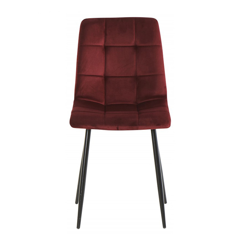 Chaise velours rouge bordeaux - Ana 