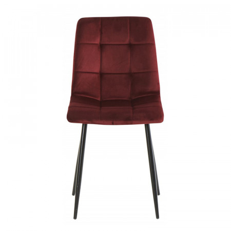Chaise velours rouge bordeaux - Ana 