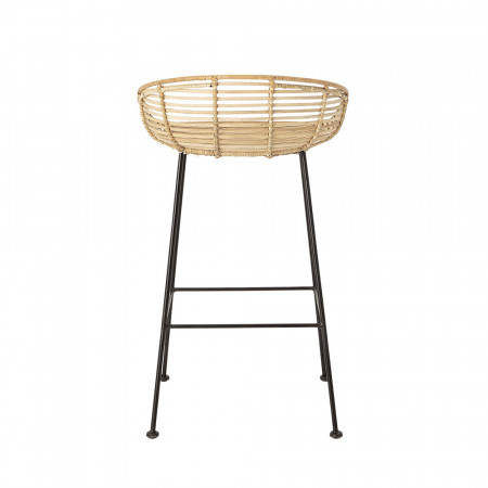 Tabouret de bar en rotin et pied metal Bloomingville - Lena