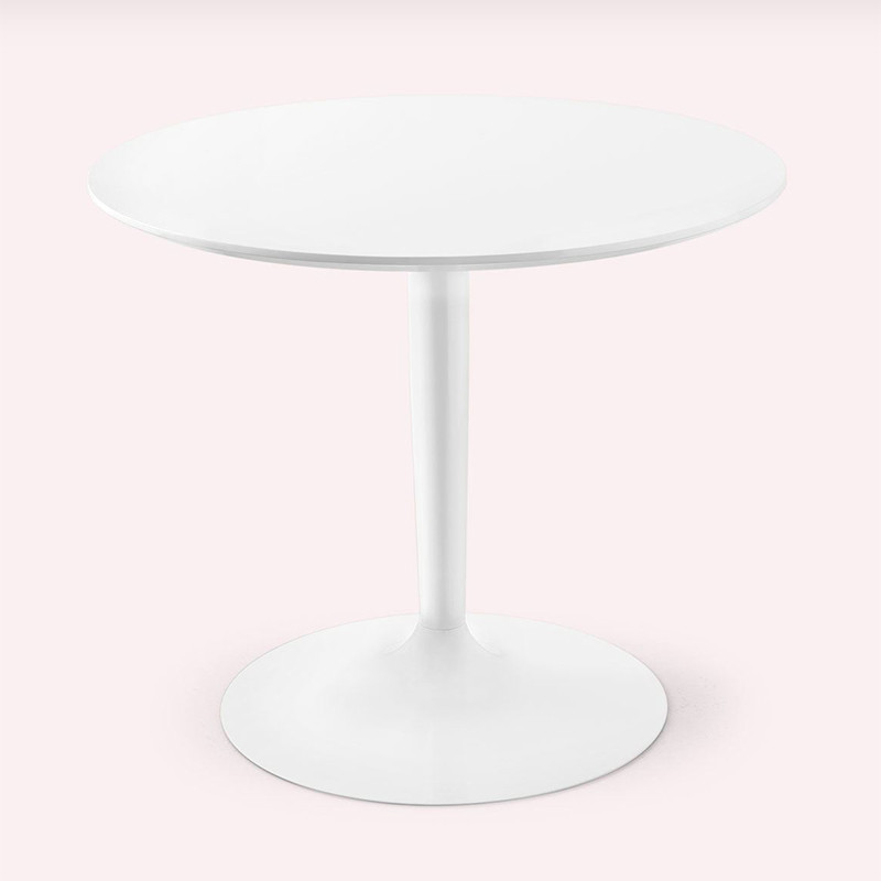 Table ronde blanche design pied central Connubia - Planet