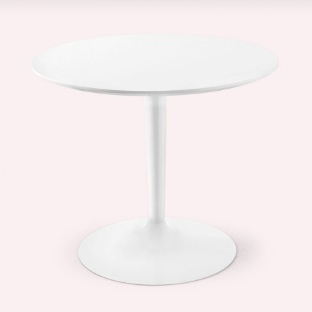 Table ronde blanche design pied central Connubia - Planet