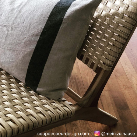 Fauteuil bas en rotin et bois de teck Bloomingville - Casi