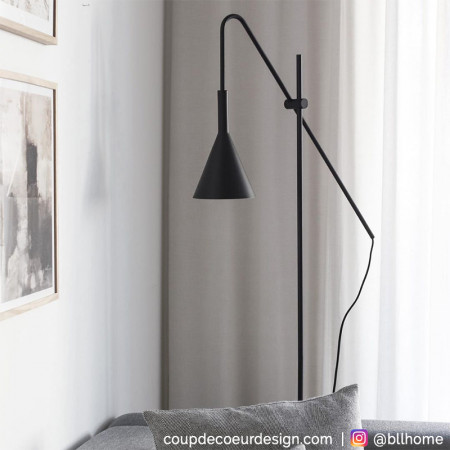 Lampadaire métal noir design Hubsch - Lixi