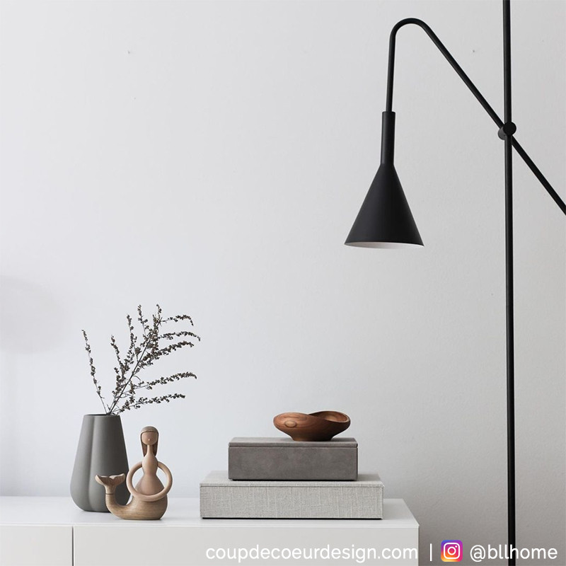 Lampadaire métal noir design Hubsch - Lixi