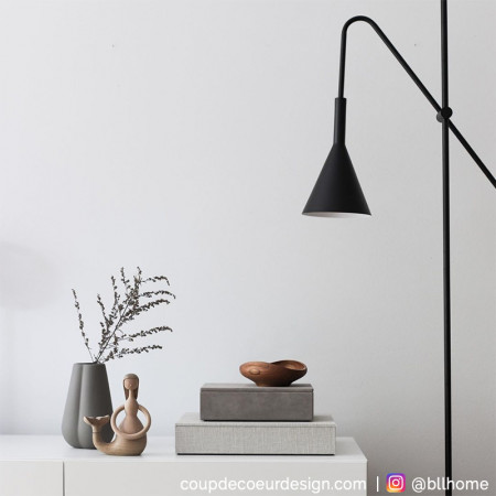 Lampadaire métal noir design Hubsch - Lixi