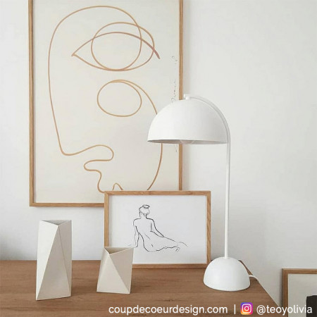 Lampe blanche design dôme Hubsch - Laco