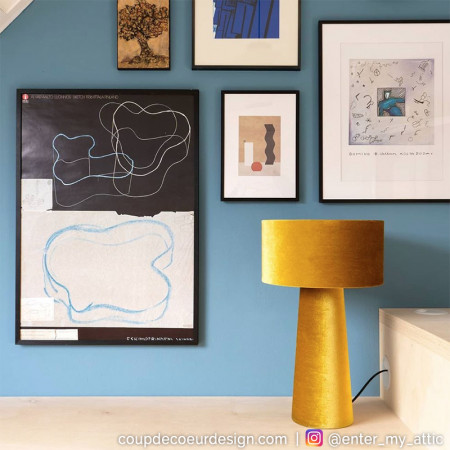 Lampe design en velours jaune Bloomingville - Fari