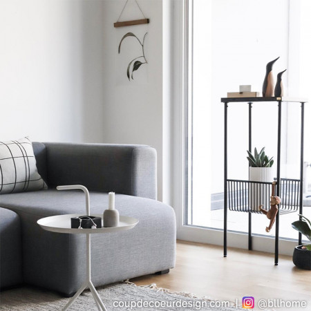 Petite console métal noir design avec porte revue - Dani