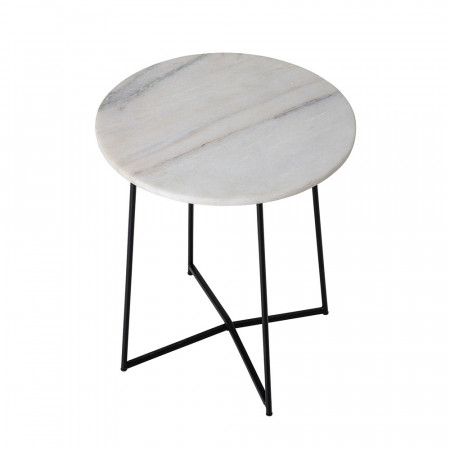 Table d'appoint marbre blanc et métal Bloomingville - Bagio