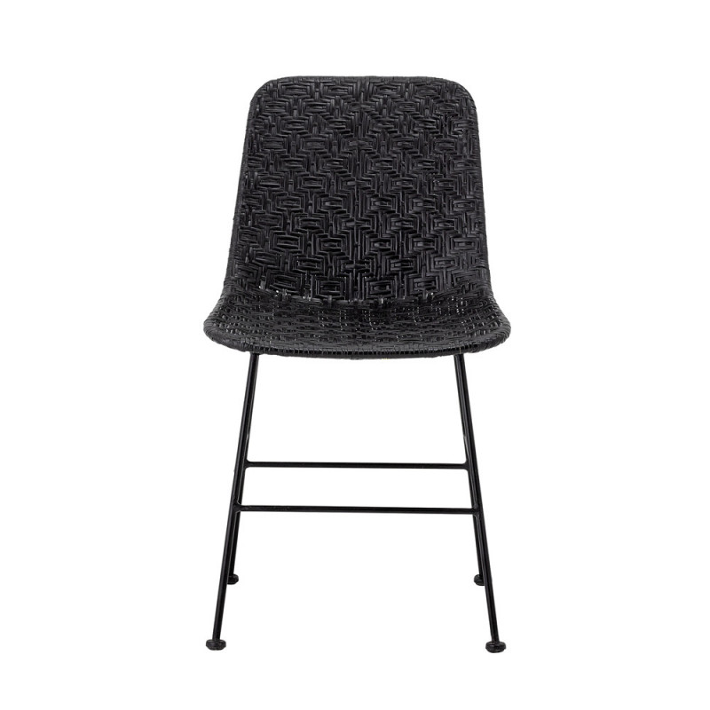 Chaise noir en rotin Bloomingville - Luis