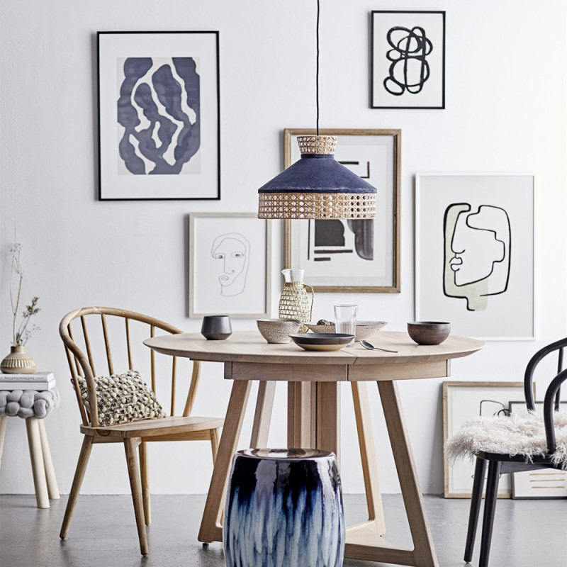 Cadre deco peinture minimaliste abstraite bleu Bloomingville - Scinto